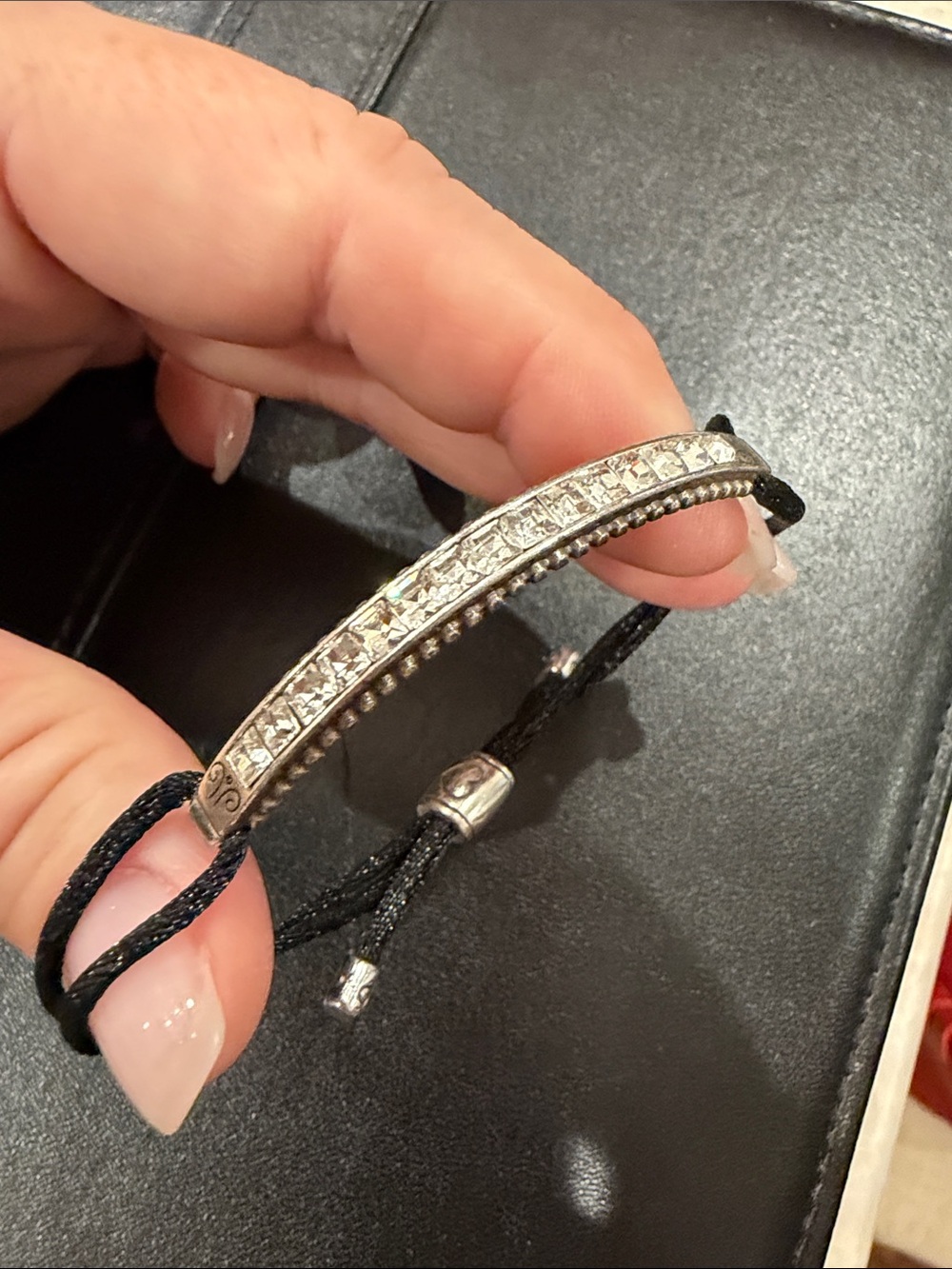 Brighton Silver Crystal Bar Adjustable Bracelet - Women Accessories